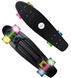 Muuwmi NoRules Skateboard ABEC 5 FUN NEON, se svítícími kolečky Muuwmi NoRules Skateboard ABEC 5 FUN NEON, se svítícími kolečky