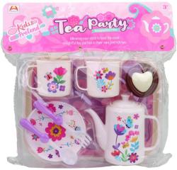 Nádobí dětské květinové set čajová konvice s tácem s hrníčky a doplňky