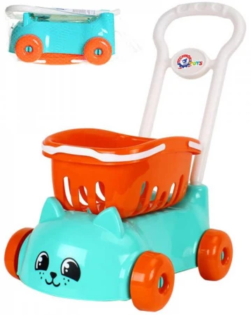 Nákupní vozík kočička set s košíkem plast v síťce Nákupní vozík kočička set s košíkem plast v síťce