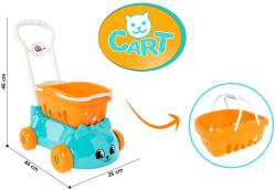 Nákupní vozík kočička set s košíkem plast v síťce