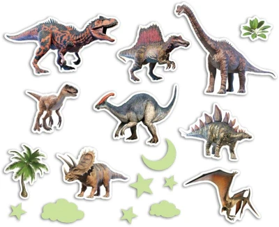 Nálepky Dinosauři + noční obloha nástěnná dekorace ve tmě svítící