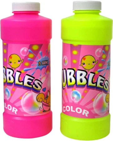 Náplň náhradná 500 ml do bublifuku plastová fľaša 2 farby Náplň náhradná 500 ml do bublifuku plastová fľaša 2 farby