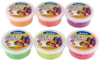 NARA Písek tekutý extra jemný 100g set se 2 vykrajovátky 6 barev