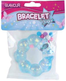 Náramek strečový antistresový mačkací s flitry a třpytkami 4 barvy