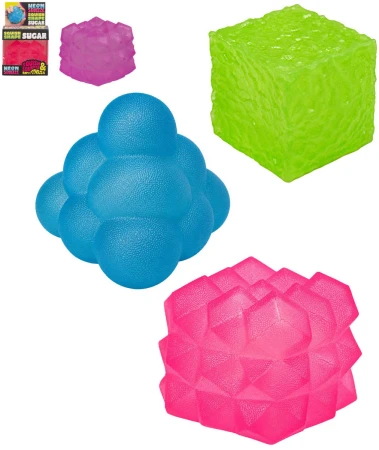 Neon Squeeze Sugar kostka cukru strečová antistresová 3 druhy 4 barvy