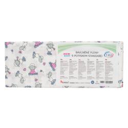 New Baby Bavlněné pleny s potiskem 60x80 cm STANDARD 10 ks