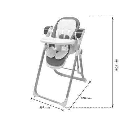 New Baby Dětská jídelní židlička 2v1 SMART grey