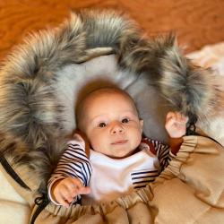 NEW BABY Dětský fusák s kožíškem