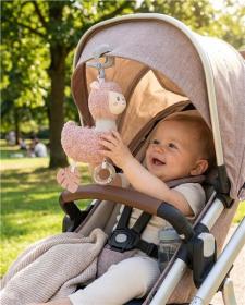 New Baby Edukačná hrajúca plyšová hračka s klipom Lama