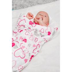 New Baby Klasická šněrovací zavinovačka modrá srdíčka