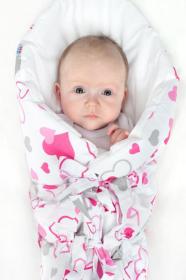 New Baby Klasická šněrovací zavinovačka modrá srdíčka POUZE Modrá (VÝPRODEJ)