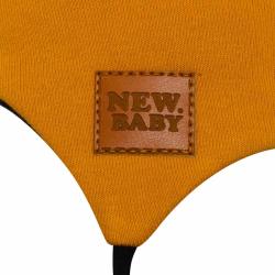 New Baby Kojenecká bavlněná čepička s oušky Favorite hnědá