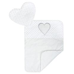 NEW BABY Luxusní hnízdečko s polštářkem a peřinkou z Minky Srdíčko