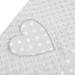 New Baby Luxusní hnízdečko s polštářkem a peřinkou z Minky Srdíčko šedé POUZE Šedá (VÝPRODEJ)