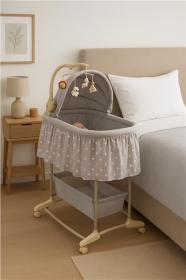 NEW BABY Multifunkční kolébka postýlka pro miminko hvězdičky šedá