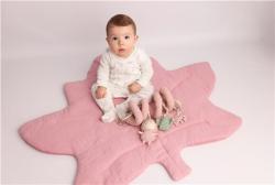 NEW BABY Mušelínová hrací deka Maple Leaf pink