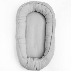 New Baby Mušelínové hnízdečko pro miminko light grey