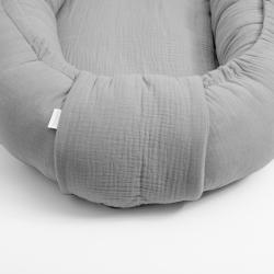 New Baby Mušelínové hnízdečko pro miminko light grey