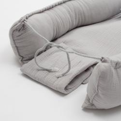 New Baby Mušelínové hnízdečko pro miminko light grey