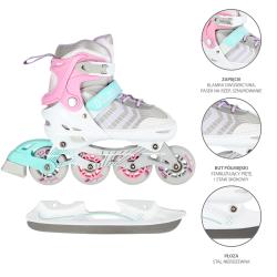 Nils NH18192 4v1 bielo-ružové detské korčule