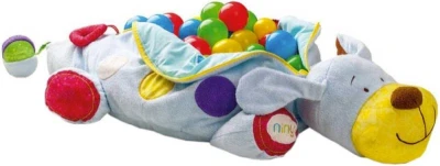 NINY Pejsek Ipo velký set se 60 míčky baby bazének s chrastítky na zip NINY Pejsek Ipo velký set se 60 míčky baby bazének s chrastítky na zip