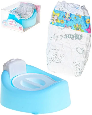 Nočník s plenou herní set pro panenku miminko na baterie Zvuk plast Nočník s plenou herní set pro panenku miminko na baterie Zvuk plast