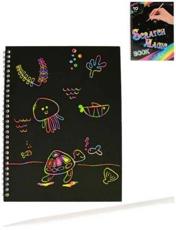 Notes magický duhový kreativní set se škrabacím perem 10 listů A4 Notes magický duhový kreativní set se škrabacím perem 10 listů A4
