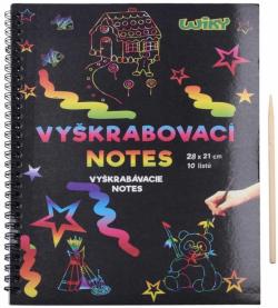 Notes vyškrabovací duhový 28x21cm 10 listů set s nástrojem Notes vyškrabovací duhový 28x21cm 10 listů set s nástrojem