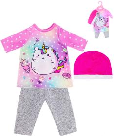 Oblečení pro panenku miminko kalhoty s tričkem a čepičkou