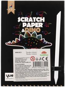 Obrázek škrabací duhový výřez dinosauři set 9ks s nástrojem