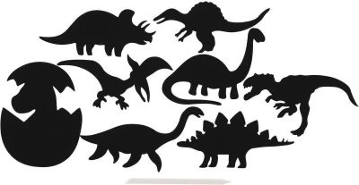 Obrázek škrabací duhový výřez dinosauři set 9ks s nástrojem