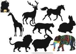 Obrázek škrabací duhový výřez zvířata set 8ks s nástrojem