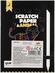 Obrázek škrabací duhový výřez zvířata set 8ks s nástrojem