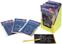 Obrázek škrabací třpytivý barevný 15x10cm hologramový set s nástrojem různé druhy Obrázek škrabací třpytivý barevný 15x10cm hologramový set s nástrojem různé druhy