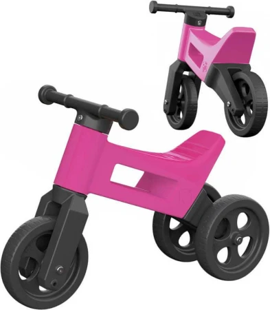 Odrážedlo Funny Wheels 2v1 dětské odstrkovadlo tříkolka / 2 kola RŮŽOVÉ plast Odrážedlo Funny Wheels 2v1 dětské odstrkovadlo tříkolka / 2 kola RŮŽOVÉ plast