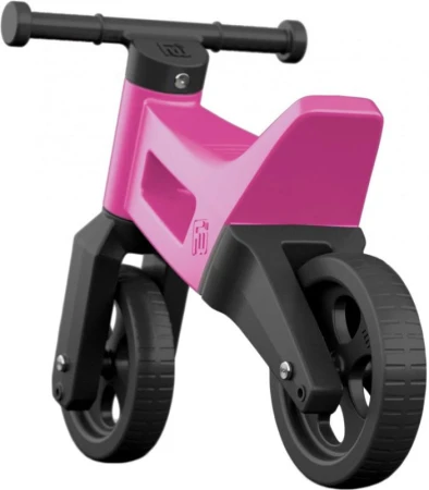 Odrážedlo Funny Wheels 2v1 dětské odstrkovadlo tříkolka / 2 kola RŮŽOVÉ plast
