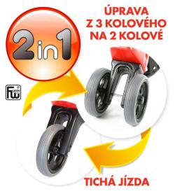 Odrážedlo Funny Wheels Rider Sport 2v1 dětské odstrkovadlo Červené plast