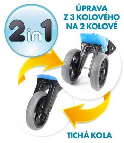 Odrážedlo Funny Wheels Rider Sport 2v1 dětské odstrkovadlo Modré plast