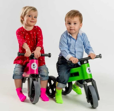 Odrážedlo Funny Wheels Rider Sport 2v1 dětské odstrkovadlo Růžové plast