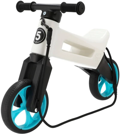 Odrážedlo FUNNY WHEELS Rider SuperSport 2v1 odstrkovadlo Bílé/Tyrkys krabice