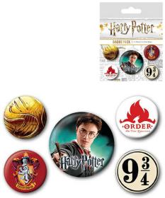 Odznaky kulaté Harry Potter Nebelvír 2,5-4cm set 4ks