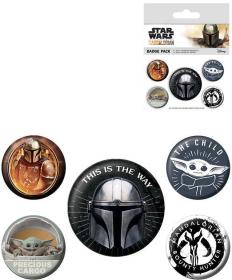 Odznaky kulaté Hvězdné Války Star Wars Mandalorian 2,5-4cm set 4ks Odznaky kulaté Hvězdné Války Star Wars Mandalorian 2,5-4cm set 4ks