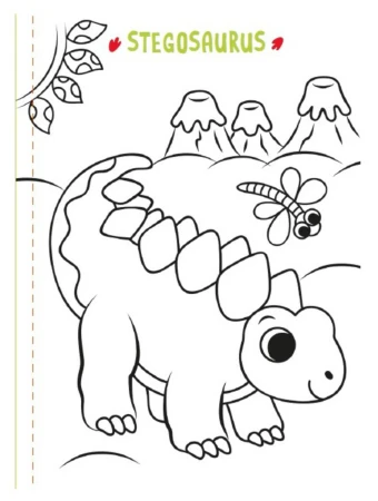 Omalovánka set s vodovými barvami a štětcem Dinosauři