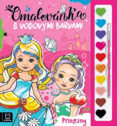 Omalovánka set s vodovými barvami a štětcem Princezny