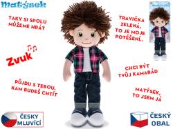 Panáček matýsek růžový měkké tělo na baterie mluví česky Zvuk PLYŠ