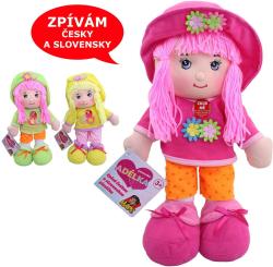 Panenka Adélka látková textilní zpívá mluví česky hadrová na baterie CZ Zvuk