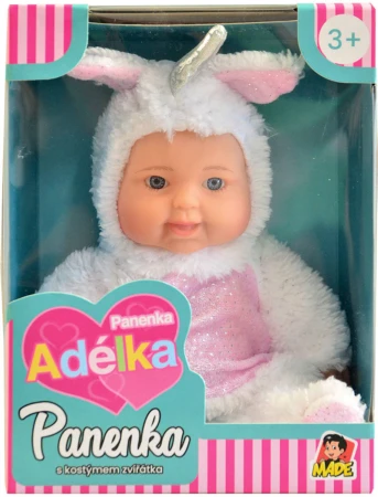 Panenka Adélka miminko v kostýmu zvířátka Jednorožec 23cm v oblečku