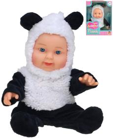 Panenka Adélka miminko v kostýmu zvířátka Panda 23cm v oblečku Panenka Adélka miminko v kostýmu zvířátka Panda 23cm v oblečku
