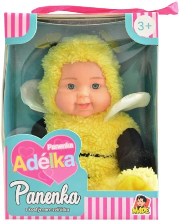 Panenka Adélka miminko v kostýmu zvířátka Včelka 23cm v oblečku