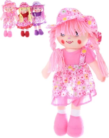 Panenka baby hadrová 35cm textilní holčička zpívá na baterie 3 barvy Zvuk Panenka baby hadrová 35cm textilní holčička zpívá na baterie 3 barvy Zvuk